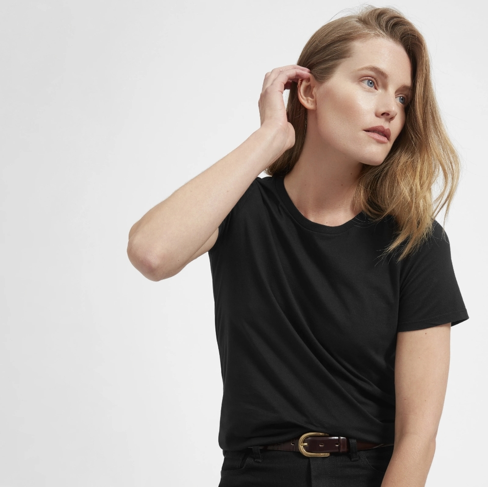 Everlane Black Cotton Crew Tee